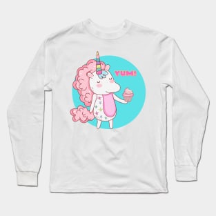 Unicorns Love Cupcakes — Yum! Long Sleeve T-Shirt